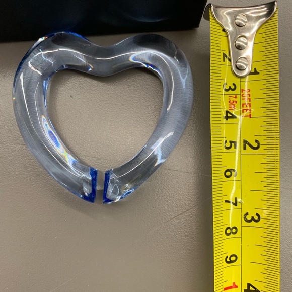 Interlocking Crystal Blue and Clear Hearts - Picture 3 of 4